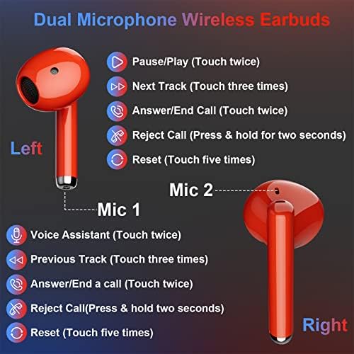 Fones de ouvido sem fio de titacuto bluetooth 5.3 fone de ouvido para samsung s23 Ultra A53 A54 baixa latência de 2 mics com ruído estéreo cancelando fone de ouvido para iPhone 13 pro