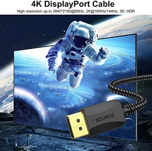 Xiayriky DisplayPort para DisplayPort Cabo de 1,5 pés, 10 pacote DP FINO DP Display Adaptador de cabos masculino para masculino