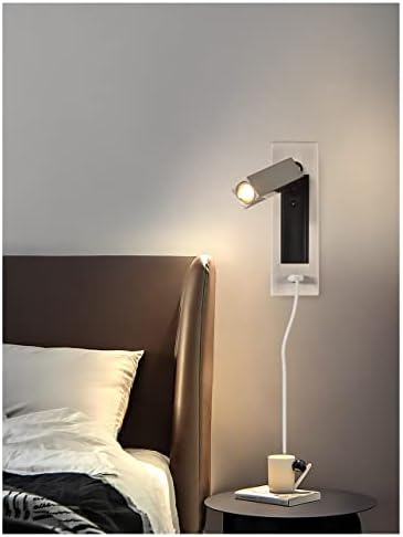 Armazel de LED Genigw Bedroom Lâmpada USB Leitura Leitura de Loft Light Hotel Luzes de parede de cabeceira em casa Ajustável