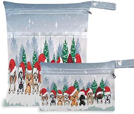 ZZXXB CHORNA Puppy Dog Snow Impermeável bolsa molhada fralda reutilizável Bolsa seca molhada com zíper para viajar