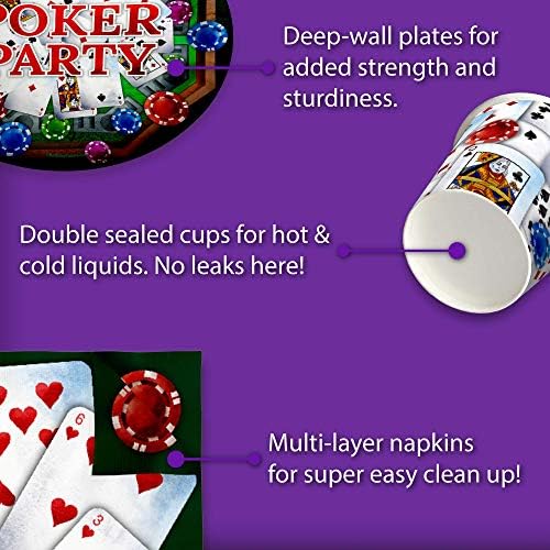 Poker Party Supplies Set Placas Guardines Copas do kit de tabela de tabela para 16