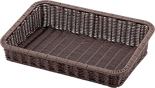 Todai VB-938-DBR PP Rattan Wide Buchi Cesto de comida, quadrado, diagonal, tipo 45, marrom escuro