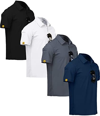 V Valanch Mens Camisas pólo Manga curta Mumiva Wicking Golfe Polo Athletic Circle Shirt Tennis Tops Tops