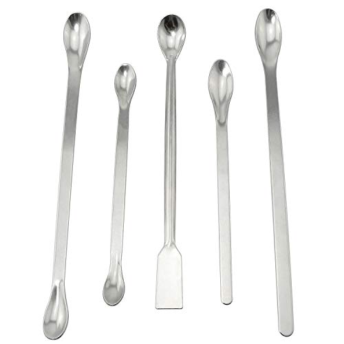 LongDex Reagent Spoon 5pcs 304 Aço inoxidável Micro Scoop Laboration Spoon Spoon Spatulas Scoop