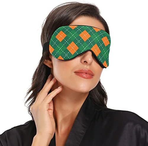 Máscara de olho do sono unissex St-Patrick-dia-verde-laranja-de-noite máscara para dormir confortável