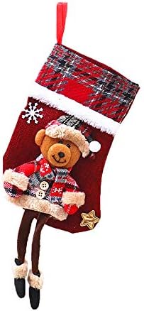 Pacotes de papel de embrulho Moda de meias de Natal Bolsa de presente de árvore de natal Supplies Plaid
