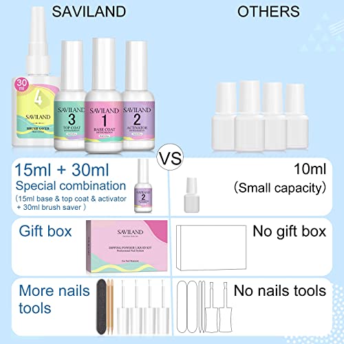 Conjunto de líquidos em pó Saviland Dipping - economia de escova de grande capacidade de 30 ml e 15 ml de base de pó de