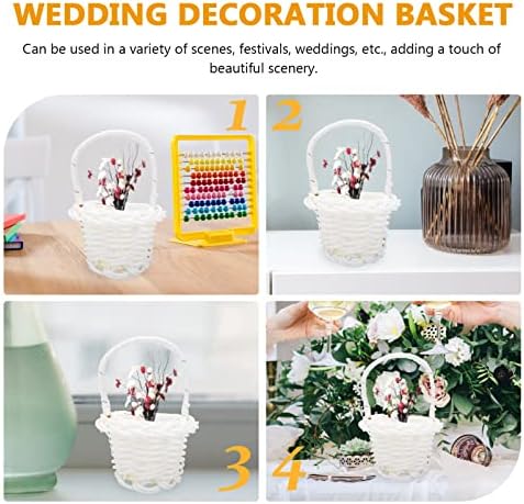 Hanabass 20pcs mini cestas tecidas com alças Plástico cesto de cesta de flores de flor cesta de cesta de cesta requintada