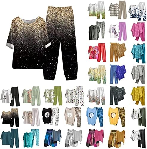 Roupa de roupas casuais de 2 peças femininas conjuntos de lounge combinando conjuntos de manga longa de calças de cintura alta de manga