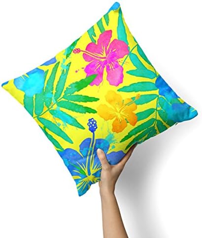 Iirov Summer Design Design de tinta Decorativa Pillow - Tropical Fluorescent V2