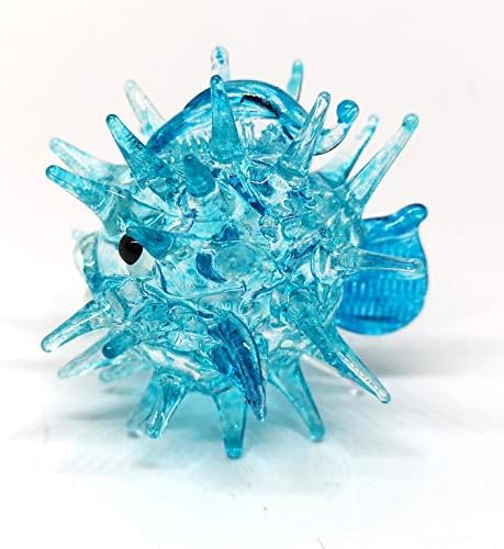 Zoocraft soprado estatuetas de vidro azul peixe de peixe minúsculo aquário em miniatura decoração artesanal