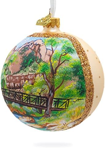 Ponte no ornamento de Natal da bola de vidro de pintura de Mountain Park 4 polegadas