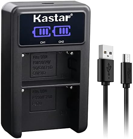 KASTAR NP-FM50/FM55LED2 Carregador de bateria USB compatível com Sony DCR-TRV530 DCR-TRV730 DCR-TRV738 DCR-TRV740 DCR-TRV828 DCR-TRV830 DCR-TRV840 DCR-TRV890 DCR-TRV940 DCR-TRV950