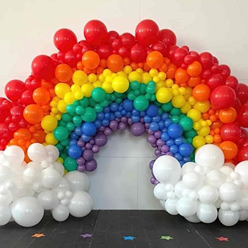 Balões de Rainbow do Partywoo 120 PCs e Crepe Flamers 6 Rolls
