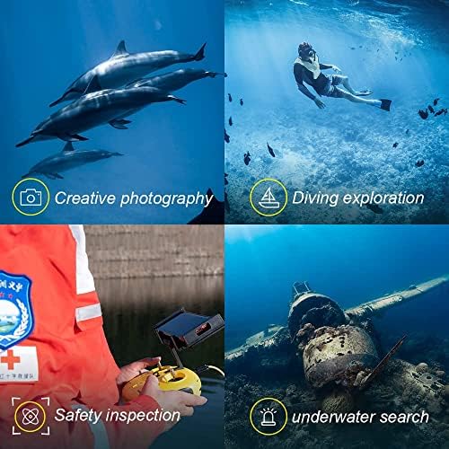 Gladius Mini S subaquático drone com uma câmera de estabilização de imagem 4K+EIS para visualização em tempo real Dados de profundidade e temperatura, controlador remoto de conexão direta, mergulhe a 330 pés subaquáticos, portátil rov portátil