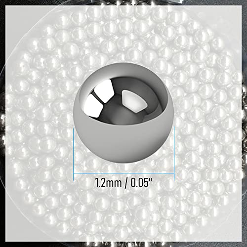 FOCMKEAS 100 PCS 1,2 mm/0,05 Bolas de rolamento 304 Aço inoxidável rolamento de esferas sólidas G100 Bola de precisão