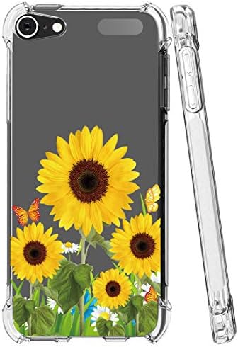 Topeiye Flowers Clear Slim projetado para iPod touch 7 estojo, iPod touch 6 estojo, absorção de choque Floral Flexível TPU Soft