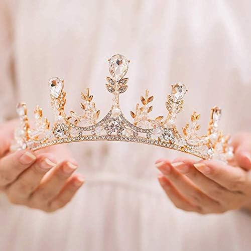 Canb Barroce Queen Coroa de casamento Coroa de cristal brilhante e Tiaras Flower Tiara Halloween Faculdade de fantasia