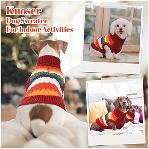 Suéter de cachorro Kuoser, puxão de malha de tesouros de cachorro, roupas quentes, roupas de cachorro de gola alta de gola alta
