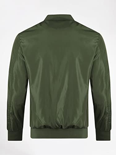 Jaquetas para homens - Men Solid Zipper Front Bomber