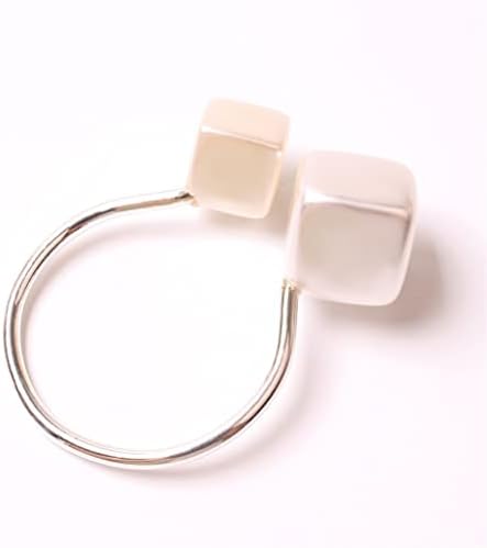 LLly 12pcs u forma a fivela quadrada de fivela de fivela de fivela de metal com pérolas quadradas anéis de guardanapo de casamento anéis