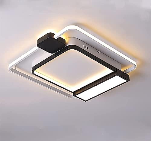 Omoons Chandelier Dimmable LED teto Luz, luzes de teto do quarto com controle remoto Modern Chic Square Design Sala