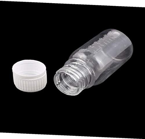Novo Lon0167 2pcs 60ml Clear plástico selo de vedação garrafa de graduação química de graduação química Garrafa (2 Stücke