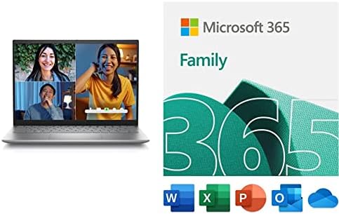 Dell Inspiron 14 5420 Laptop não-Touch-14,0 polegadas 16:10 2.2K, Core i7-1255U, 16 GB DDR4 RAM, 512 GB SSD, Windows 11 Pro, prata com Microsoft 365 Family | Assinatura de 15 meses | PC/Mac Download