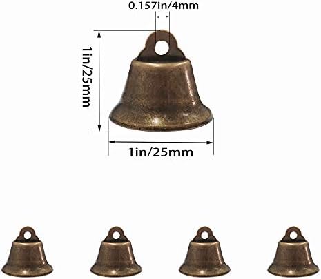 Ppxmeeudc 60 pcs 1 polegada Vintage Bronze Bells Mini Liberty Bells para artesanato favorece a decoração e fazer sinos de vento