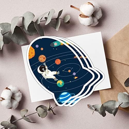 Cartões de convite para festas espaciais com envelopes, 20 convite de festa de aniversário de foguete de formato especial, celebração para festas infantis, favores, idéias e suprimentos
