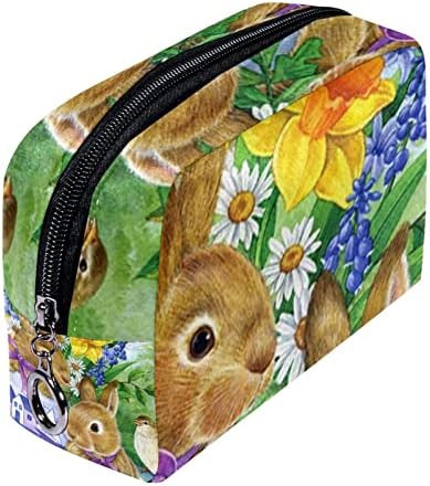 Bolsa de higiene pessoal, bolsa de cosméticos de maquiagem para homens, Retro Rabbits Bird Garden