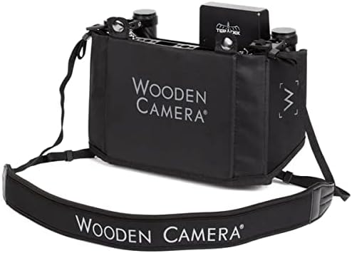 Monitor Cage V3 do Diretor de Câmera de Wooden com fibra de carbono Handgrips, universalmente compatível com qualquer monitor de até 9 polegadas, inclui alça de pescoço e sombra solar