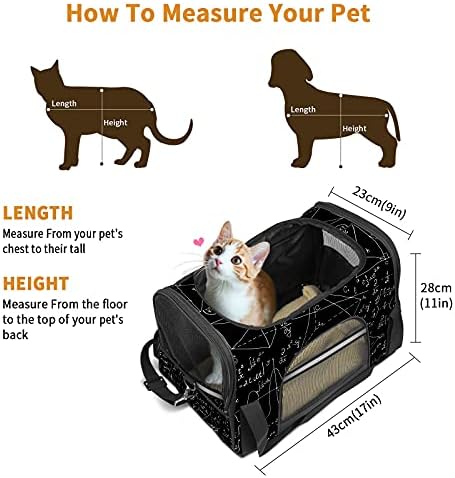 Pet Transporter Bag Fórmula Matemática Científica Fórmula Longo Puppies de Cat Facos de Cat Saco de Viagem Portátil
