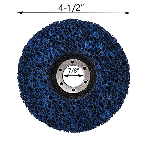 Mitoharet 10 discos limpos e tiras de pacote, 4-1/2 polegadas x 7/8 polegadas de tira de tira de tira para ângulo Limpeza