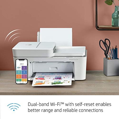 HP DeskJet Plus 4155 Impressora All -In -One sem fio - Impressora de jato de tinta compacta com impressão móvel, scanner, copiadora,