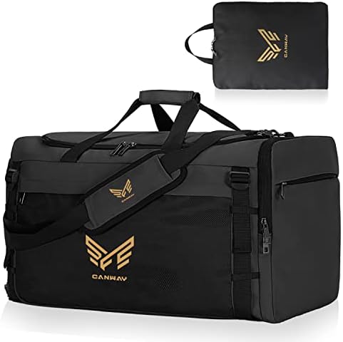 Bolsa de ginástica esportiva dobrável de canway para homens, bolsa de mochila de pequenas viagens com compartimento de