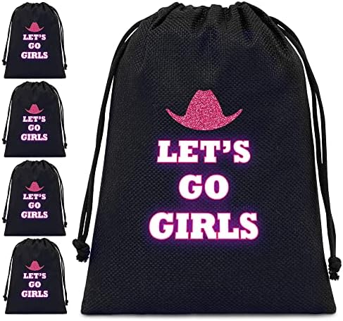 Sacos de presentes de ressaca de sacolas de despedida de despedida de solteira, lets Go Girls Neon Disco tema de algodão