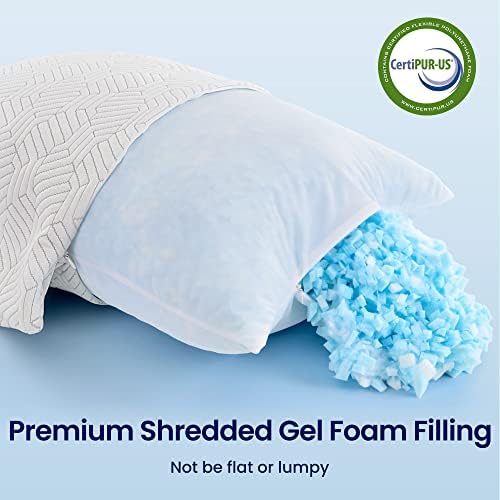 Sleep Zone Memory Foam Bed Pillow Queen Tamanho 20x30 Pinches - Almofado de resfriamento para dormir - Tampa removível com zíper