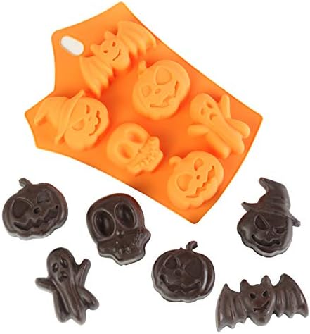 Molde de silicone de halloween para sabão chocolate molde de molde de pudim de panificação de bolos de cozimento de biscoitos biscoitos antiaderentes moldes