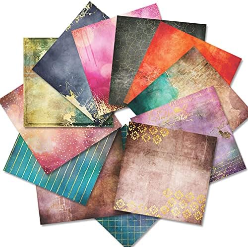 Padrocante de papel de papel de padrões coloridos vintage 6*6 - 24 folhas de papel colorido papel de papel de cartolina