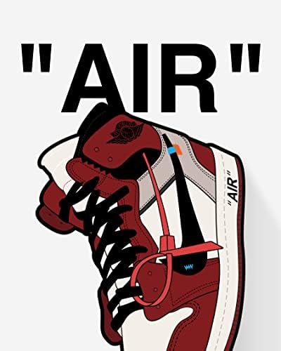 Workshop de Sylvana - Impressões de pôsteres vermelhos da Jordânia Air Jordan, Cartazes de tênis Jordan para caras, Poster Michael Jordan Shoe, Arte da parede de tênis legal para quarto, DOPE DOPE