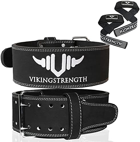 Cinturão de levantamento de peso premium de força Viking com tiras de elevação, cinto de levantamento de peso para homens e mulheres, perfeito para agachamento, levantamento de força, crossfit e levantamento de trabalho M-4XL +