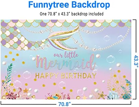 Funnytree Under the Sea Little Mermaid Beddrop Girl Princess Birthday Party Photography Backgh