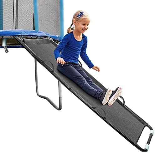 Slide de trampolim universal Tanoshii® com alças, mais seguras que a escada, fácil de instalar, encaixar todos os tipos de trampolins, robusto slide de trampolim de 20 x 60 para crianças subir e deslizar para baixo