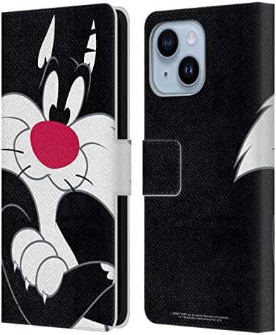 Caixa de cabeça projeta oficialmente licenciado Looney Tunes Daffy Duck Personagens Capinha de Capinha de Couro Capinha Compatível com Apple iPhone 14 Plus