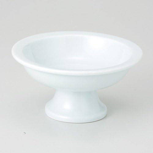 Porcelana branca azul Base alta redonda [4,5 x 2,3 polegadas, 6,3 oz, [Base alta de base pequena] [Restaurant Hotel/Ryokan