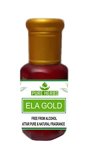 Ervas puras Ela Gold Attar livre de álcool para unissex, adequado para ocasiões, festas e usa diário 50ml