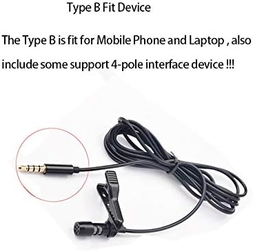 XDCHLK Microfone de metal omnidirecional 3,5 mm Micropóneo de amarração Lavalier Microfone de áudio para laptop para laptop celular
