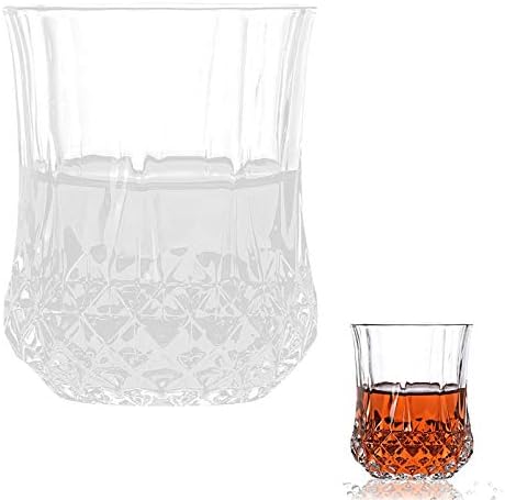Backbayia Whisky Glass Crystal Clear Wine Glasses Retro Whisky Tumbler para Barra de Festa de Casamento em Casa