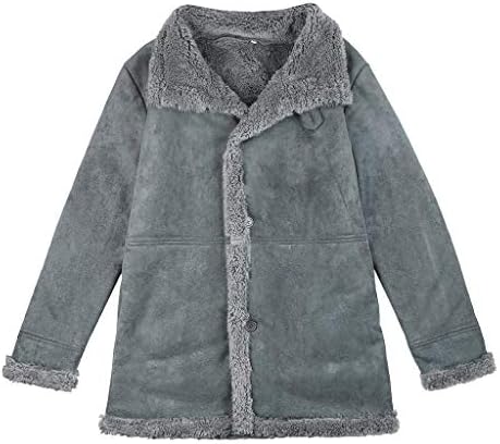 Casaco de inverno para homens Fuzzy Sherpa jaqueta zíper de casaco de lã de lã de colarinho de manga longa etono de inverno casual blusa quente camiseta